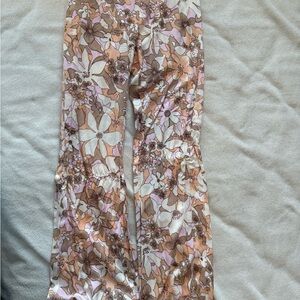 For Love And Lemons Floral Pants in Pink and Tan